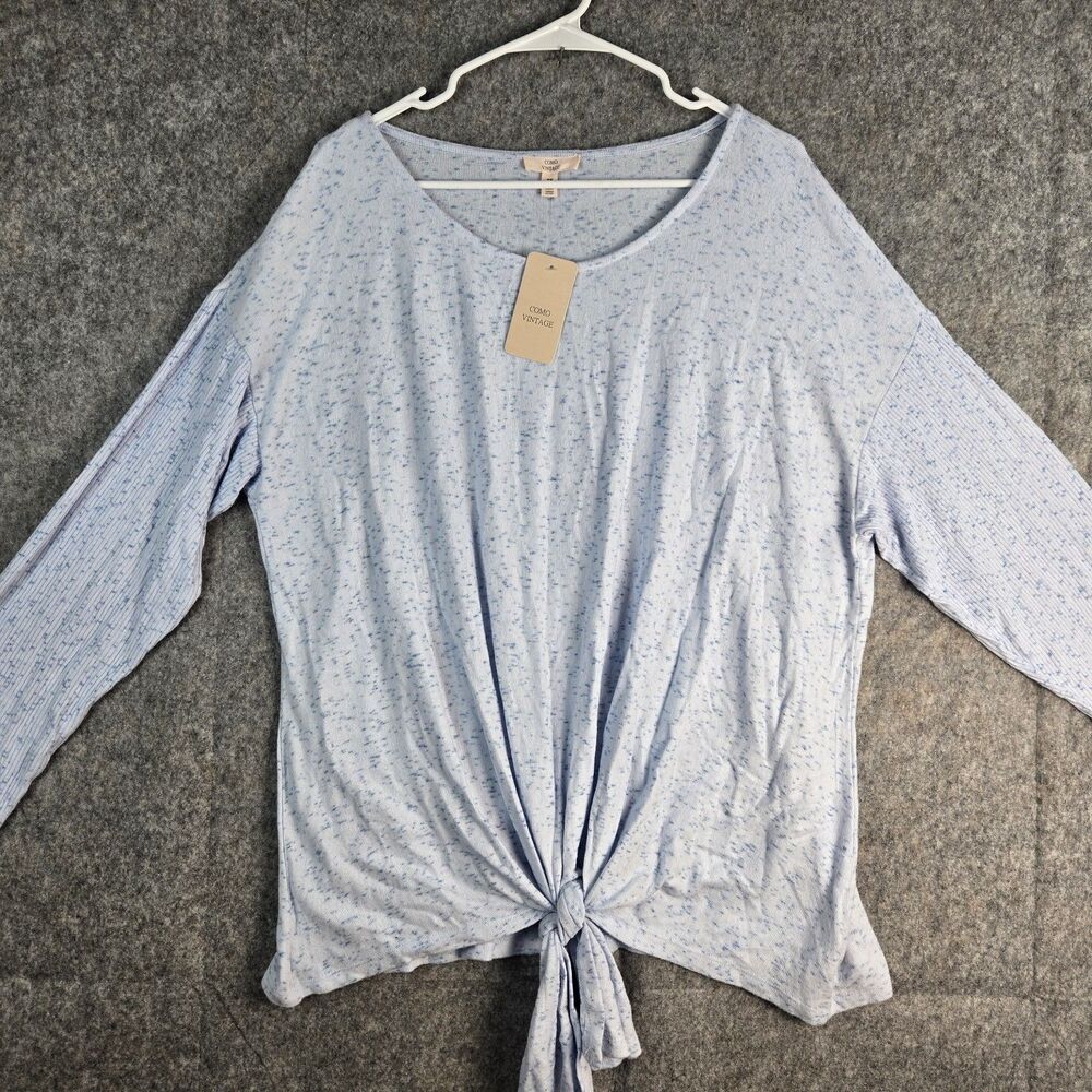 Como Vintage Sweater Womens Plus Size 2XL Knot Tie Front Soft Warm Casual NWT